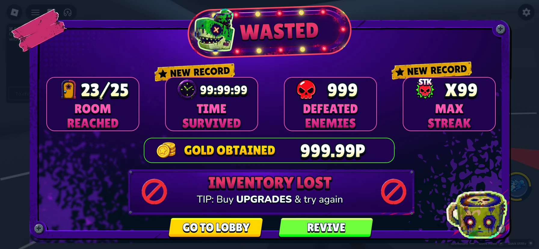 Defeat · run stats