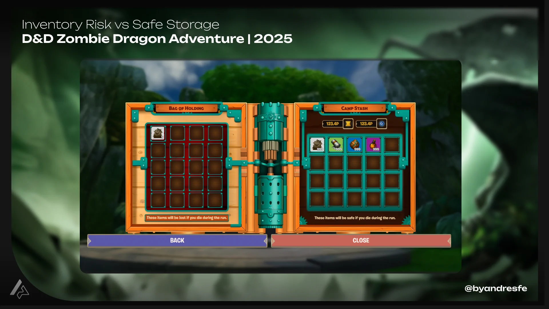 D&D Zombie Dragon Adventure Adventure Book and player progression screens