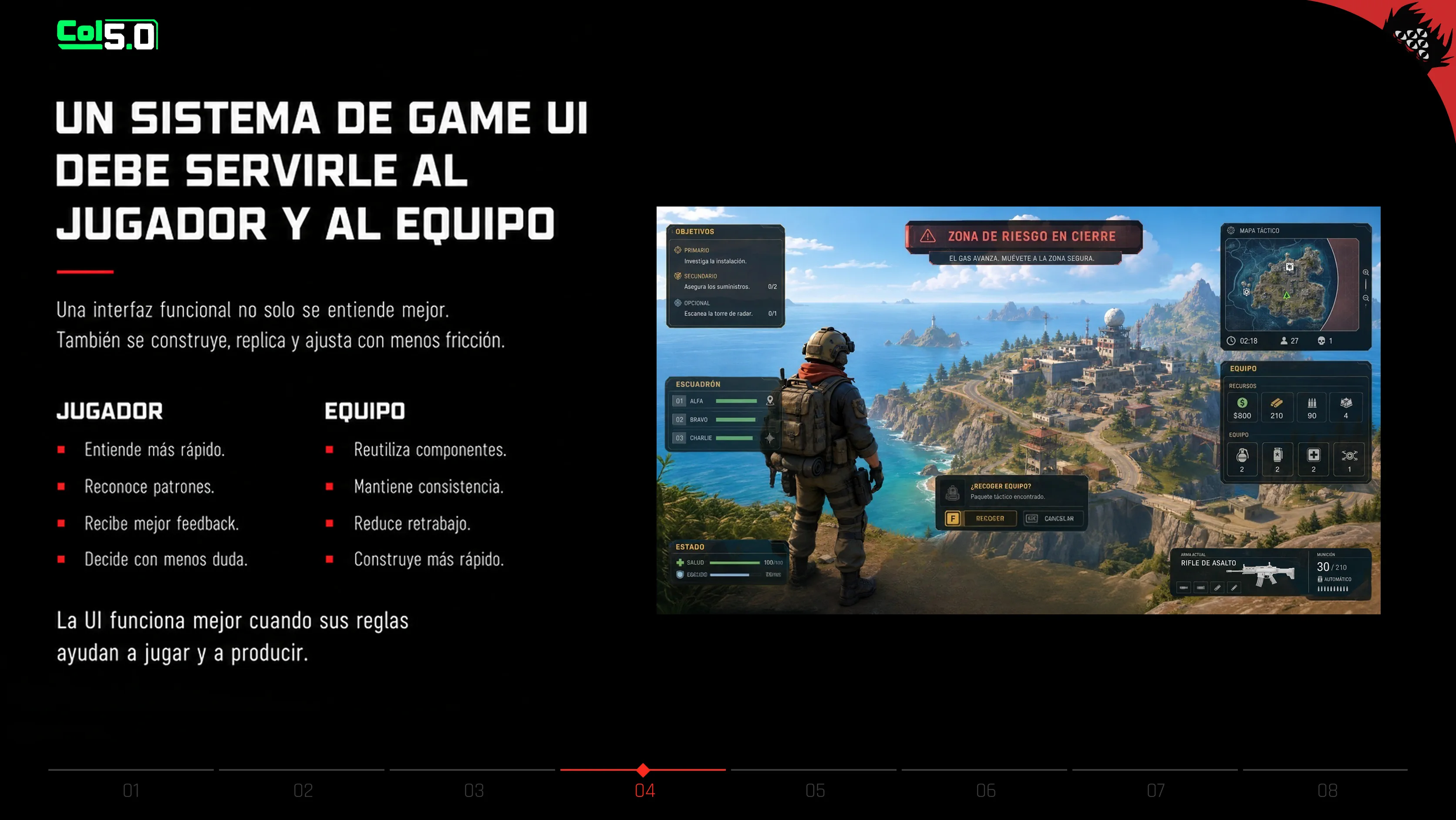 Workshop slide: player decision making